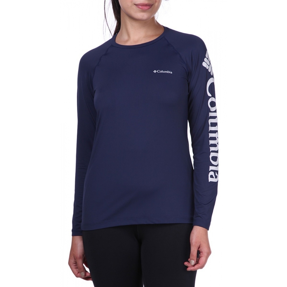 Camiseta Feminina Columbia - Aurora - Manga Longa - Azul-escuro