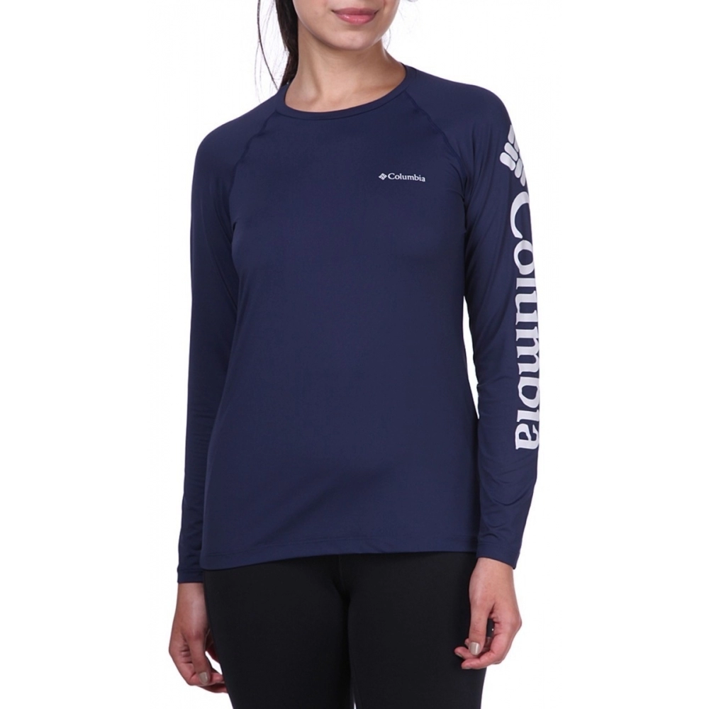 Camiseta Feminina Columbia - Aurora - Manga Longa - Azul-escuro