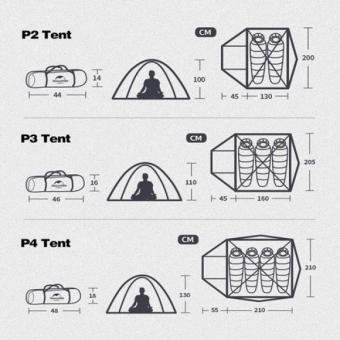 Barraca Camping Naturehike 4 Pessoas - Pro Series 4 UFP50+
