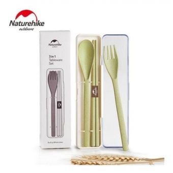 Conjunto De Talheres De Fibra De Trigo - Naturehike - Verde