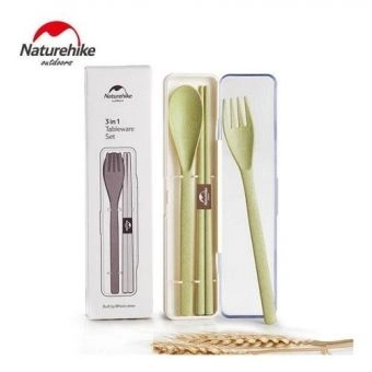 Conjunto De Talheres De Fibra De Trigo - Naturehike - Verde