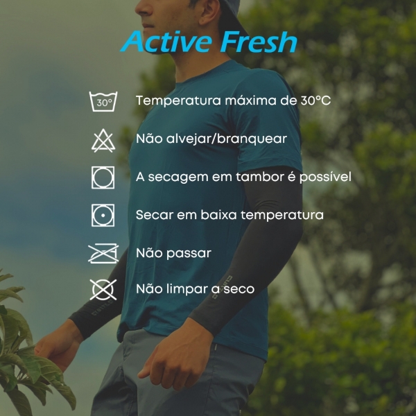 Camiseta Curtlo Feminina Longa - Active Fresh UV50+ - Azul