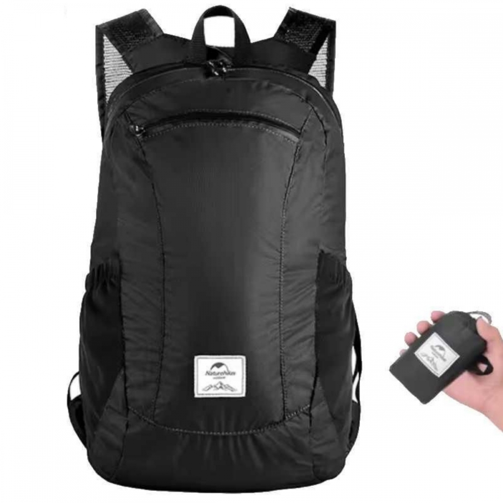 Mochila Dobrável Compacta Daypack - Naturehike 22L - Preto