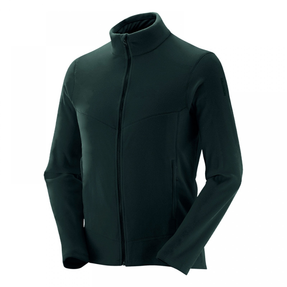 Fleece Masculino Salomon - LT FZ Polar - Verde-escuro