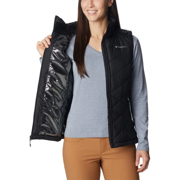 Columbia Heavenly II Long Vest – Gilet Lungo In Piuma Donna, Idrorepellente, Tecnologia Omni-Heat, Taglie Regolari Ed Estese