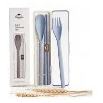 Conjunto De Talheres De Fibra De Trigo - Naturehike - Azul