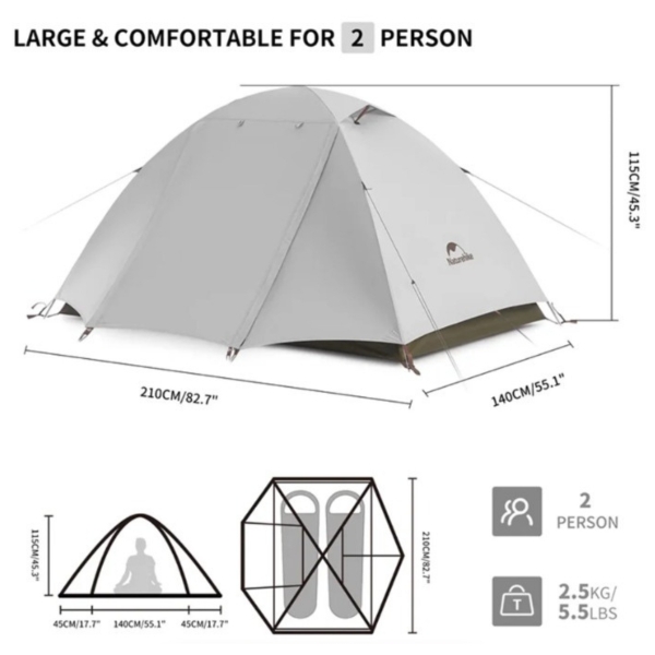 Barraca Naturehike Cloud Creek 2P Autoportante - Branco