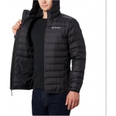 Jaqueta Masculina Pluma Ganso Columbia - Lake 22 Down Capuz - Preto