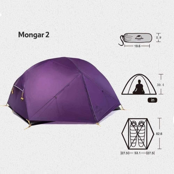 Barraca Naturehike - Mongar Ultralight 2P - Roxo