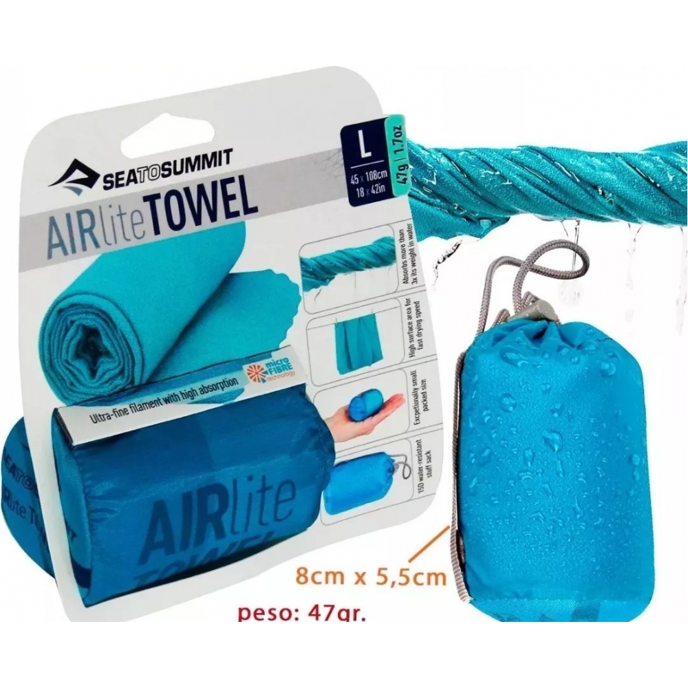 Toalha Banho Sea To Summit - Airlite Towel - Tamanho XL/GG - Azul-celeste