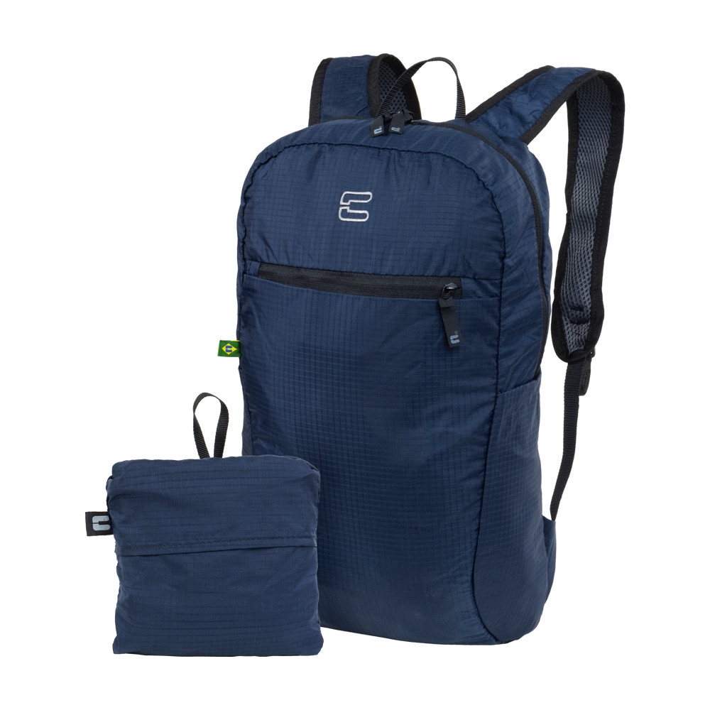 Mochila Dobrável Compacta Curtlo - Trip 14L - Azul-marinho
